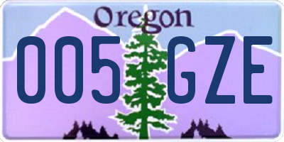 OR license plate 005GZE