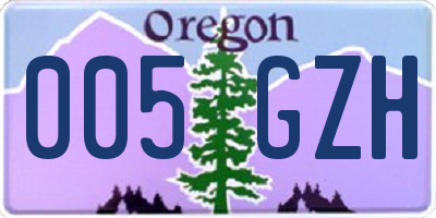 OR license plate 005GZH