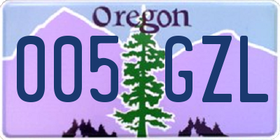 OR license plate 005GZL