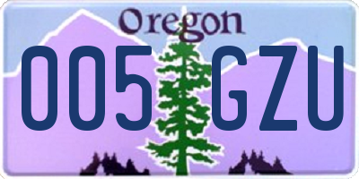 OR license plate 005GZU
