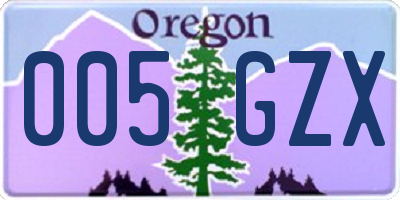 OR license plate 005GZX