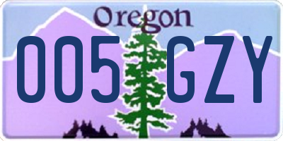 OR license plate 005GZY