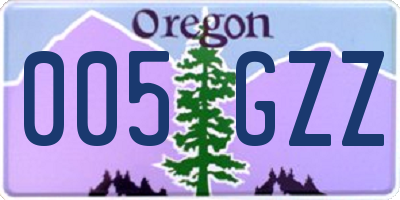 OR license plate 005GZZ