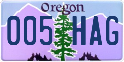 OR license plate 005HAG