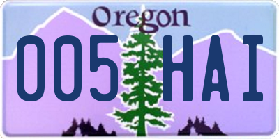 OR license plate 005HAI