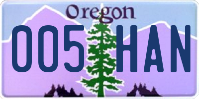 OR license plate 005HAN