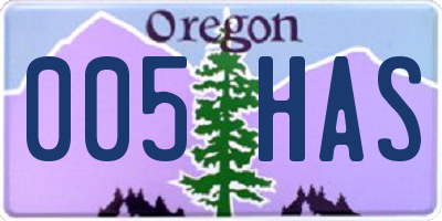 OR license plate 005HAS