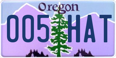 OR license plate 005HAT