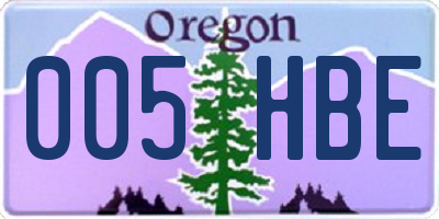 OR license plate 005HBE