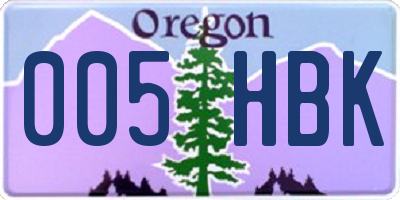 OR license plate 005HBK