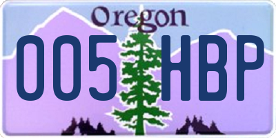 OR license plate 005HBP