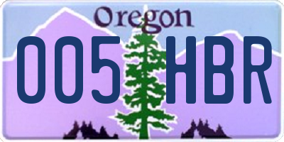 OR license plate 005HBR