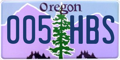 OR license plate 005HBS