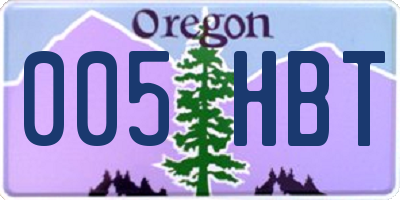 OR license plate 005HBT