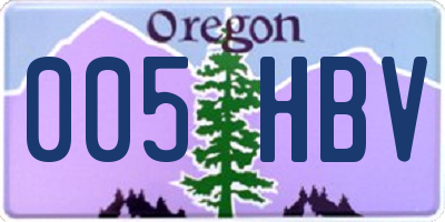 OR license plate 005HBV