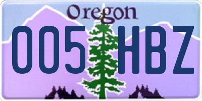 OR license plate 005HBZ