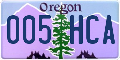 OR license plate 005HCA