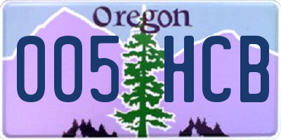 OR license plate 005HCB