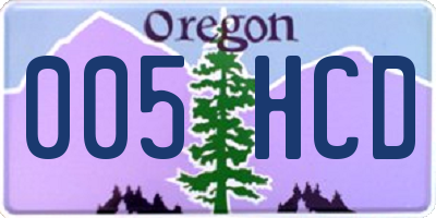 OR license plate 005HCD