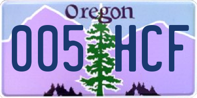 OR license plate 005HCF
