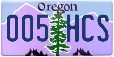 OR license plate 005HCS