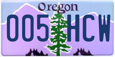 OR license plate 005HCW