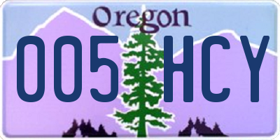 OR license plate 005HCY