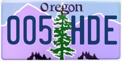 OR license plate 005HDE