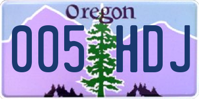 OR license plate 005HDJ
