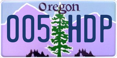 OR license plate 005HDP