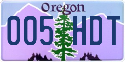 OR license plate 005HDT