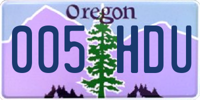 OR license plate 005HDU