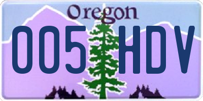 OR license plate 005HDV