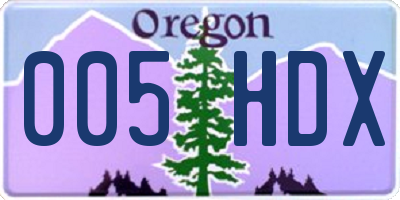 OR license plate 005HDX