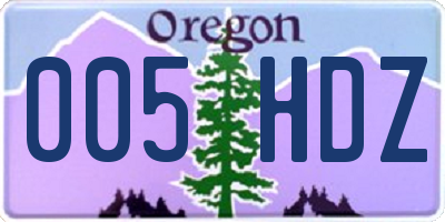OR license plate 005HDZ