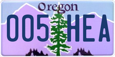 OR license plate 005HEA