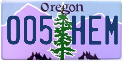 OR license plate 005HEM