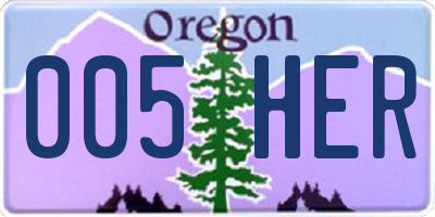 OR license plate 005HER