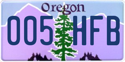 OR license plate 005HFB