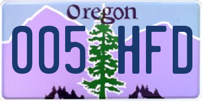 OR license plate 005HFD