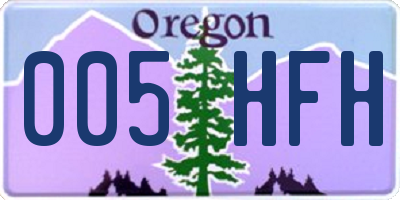 OR license plate 005HFH