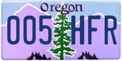 OR license plate 005HFR