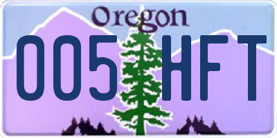OR license plate 005HFT