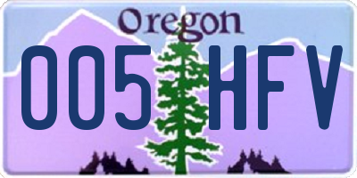 OR license plate 005HFV