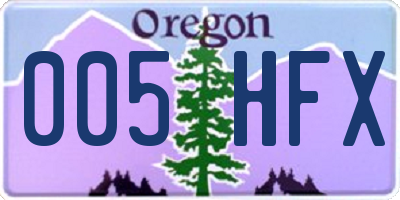 OR license plate 005HFX