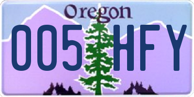 OR license plate 005HFY