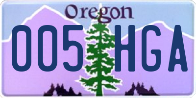 OR license plate 005HGA
