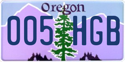 OR license plate 005HGB