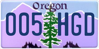 OR license plate 005HGD