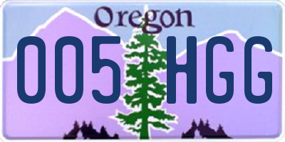 OR license plate 005HGG